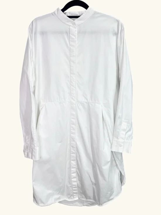COS White Shirt Dress Cotton Architectural Layered Oversized Size 4 - Picture 2 of 16